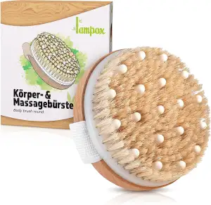 lampox® Trockenbürste, Körperbürste, Peelingbürste, Massagebürste, Peeling, verb