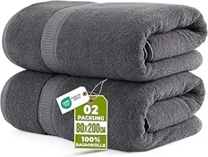 Utopia Towels - 2er Pack Saunatücher 80x200 cm Saunahandtuch 100% Baumwolle mit 