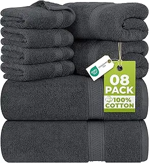 Utopia Towels - 8 teilig Handtücher Set aus Baumwolle mit Aufhänger - 2 Badetuch